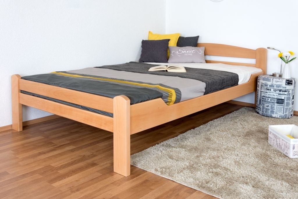 Jugendbett "Easy Premium Line" K4/1, 140 x 200 cm Buche Vollholz massiv Natur