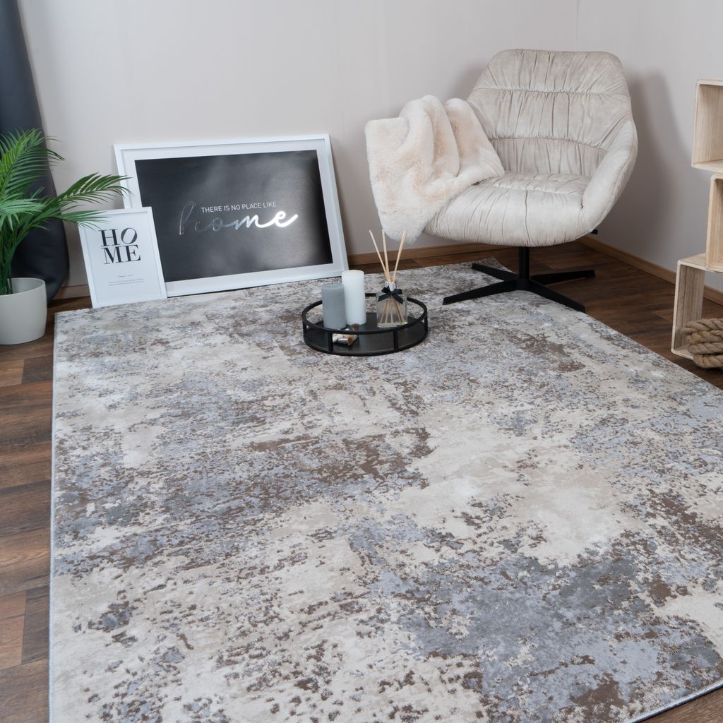 CONSILIO CONCEPT 120 x 170 Teppich kurzflor Wohnzimmerteppich moderne Farben modisch abstrakt Beige weich