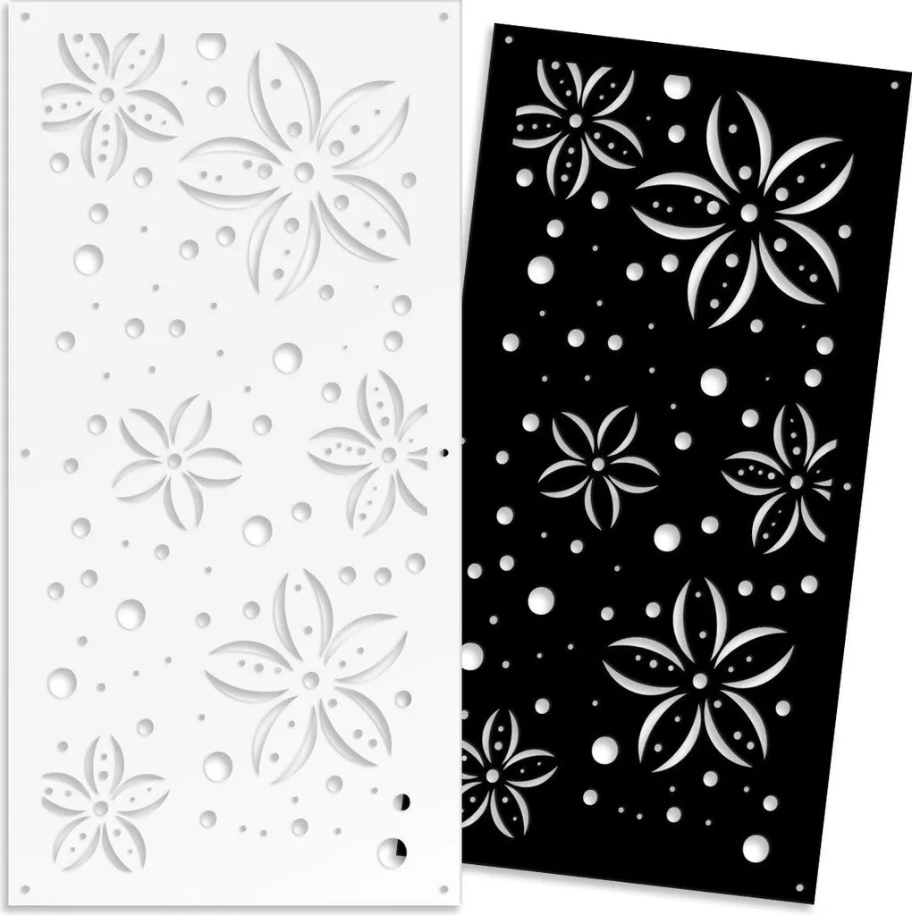 FLOWERS - Pannello in PVC traforato - Parasole 73x148 cm bianco