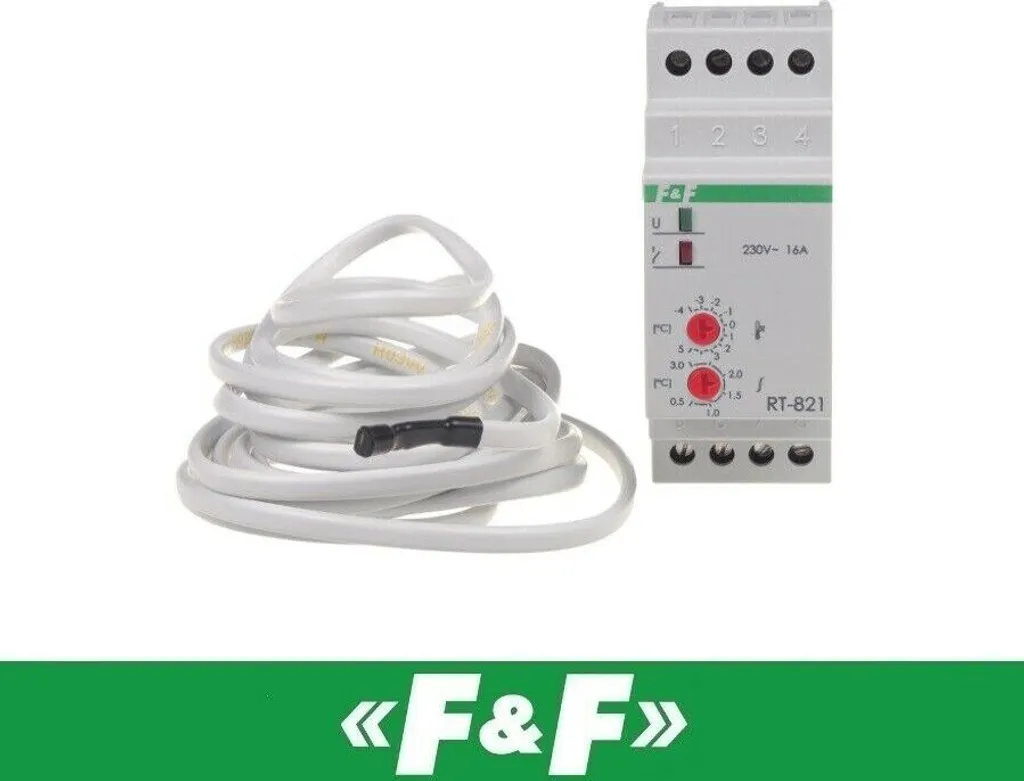 Thermostat modulaire RT-821 F&F pour rail DIN 230V AC avec sonde -4/5°C