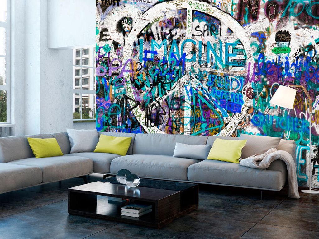 Vlies Fototapete 400x280 cm Tapeten Wandtapete XXL Graffiti bunt f-B-0041-a-c