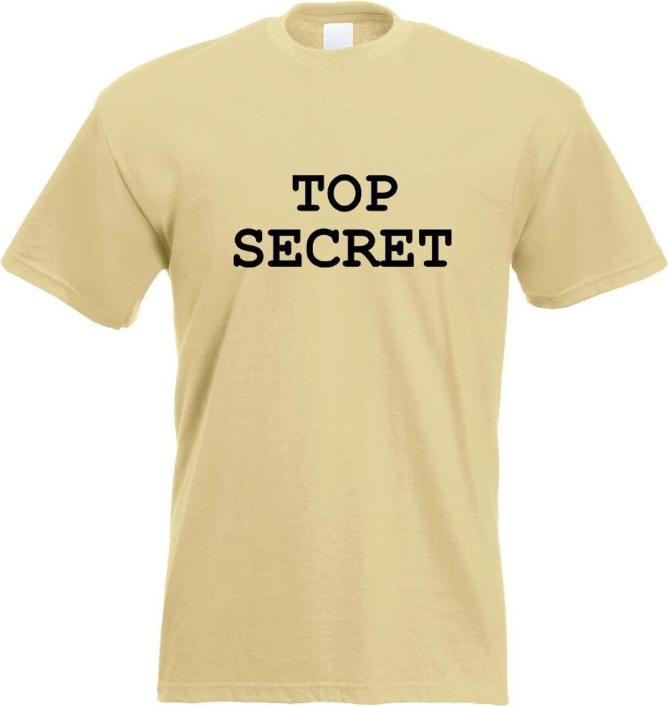 Kiwistar - T-Shirt - Khaki - Top Secret Herren Funshirt Bedruckt Design Sprüche Spruch Motive - mit Motiv Bedruckt - Funshirt Design - Sport - Fre...