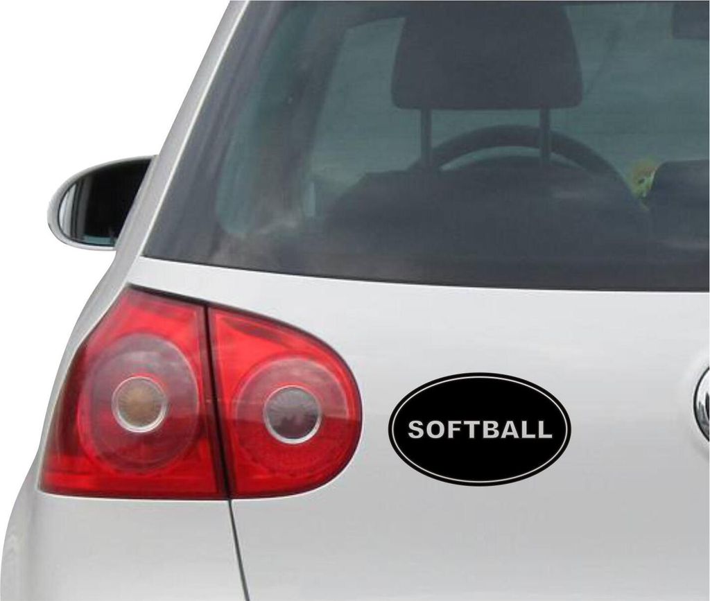 Aufkleber / Autoaufkleber - JDM - Die cut - SOFTBALL EURO OVAL - Soft Ball - Folie Auto Decal Sticker #1746 - schwarz -139mm x86mm