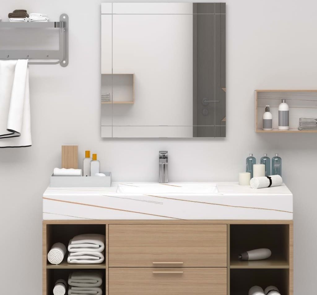 Wandspiegel 100x60 cm Glas , Badspiegel Design 2024