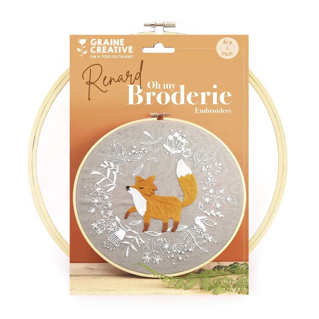 Kit Broderie Renard Graine Creative - Toile Haute Qualité 280 x 290 mm