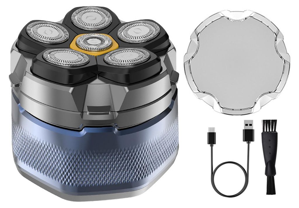 Elektrorasierer IPX8 wasserdicht Nass-Trocken-Technologie 6D-Scherkopf Schnellrasur Magnetverschluss LED-Anzeige