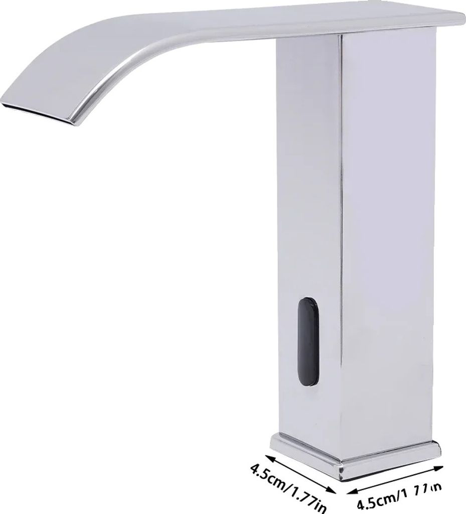 Waschbeckenarmatur, automatische Sensorsteuerung, eleganter Wasserfallfluss, WEISS