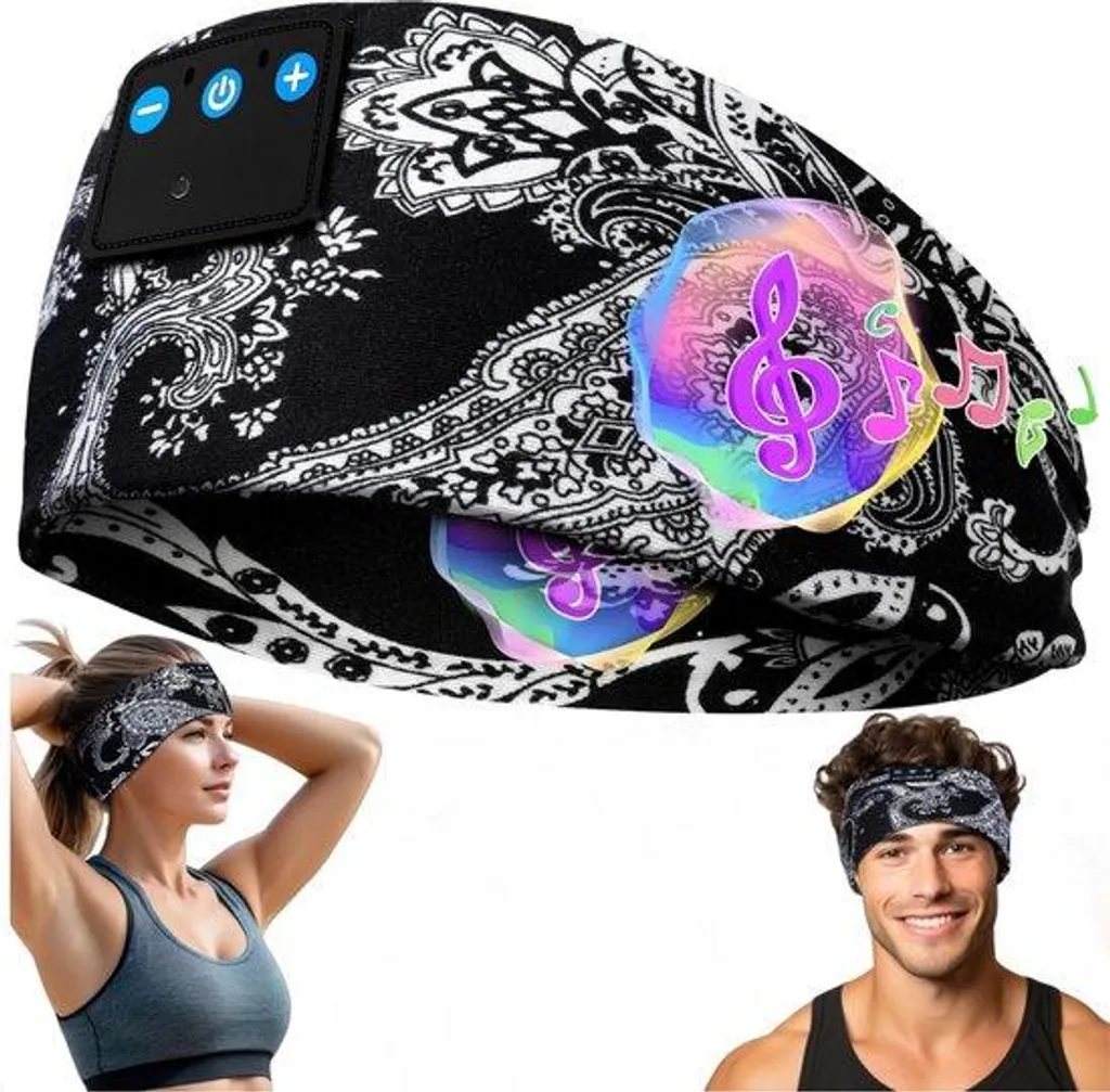 Bandeau de sommeil Bluetooth blanc : casque audio ultra-fin pour la nuit