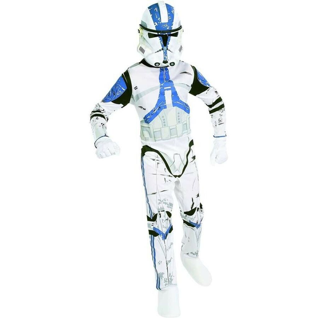 Original Lizenz Star Wars Clone Trooper Clonewars Starwars Kostüm für Kinder Clonetrooper Gr. 116 - 158, Größe:L