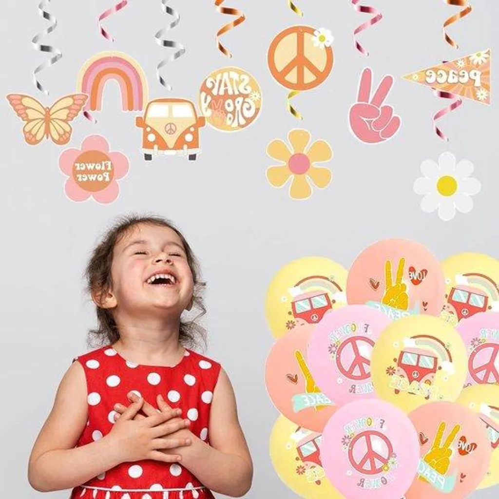 Décoration suspendre bohème 56 pièces fleurs et papillons multicolore