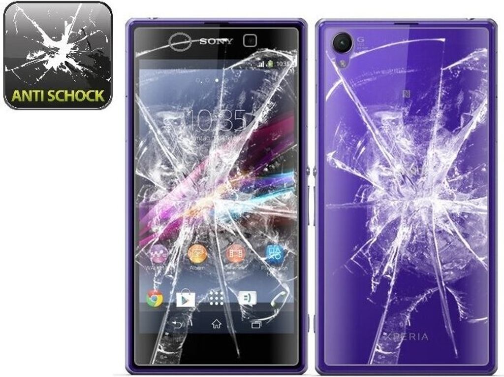 2x Panzerfolie für Sony Xperia Z ANTI-SCHOCK Displayschutzfolie HD ULTRA KLAR FB