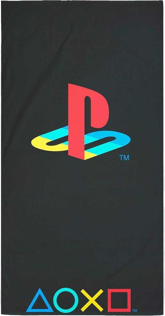 Playstation - Badetuch, Retro-Logo TC102 (Einheitsgröße) (Schwarz)