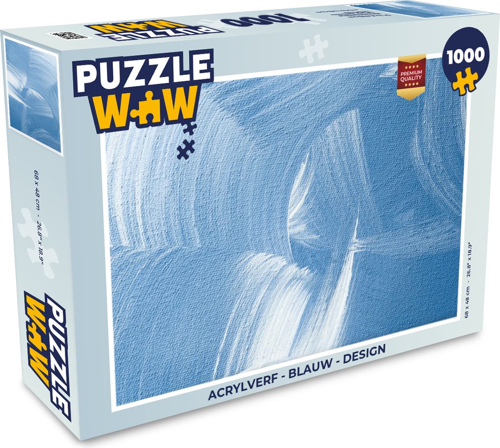 MuchoWow Puzzle 1000 Teile Acrylfarbe - Blau - Design - Erwachsene - Rätsel