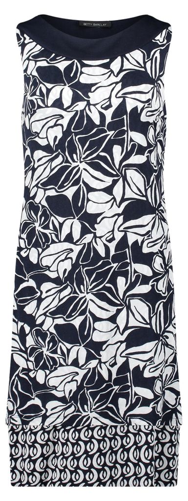 Kleid Kurz ohne Arm 8813 Dark Blue/Cream Größe 42
