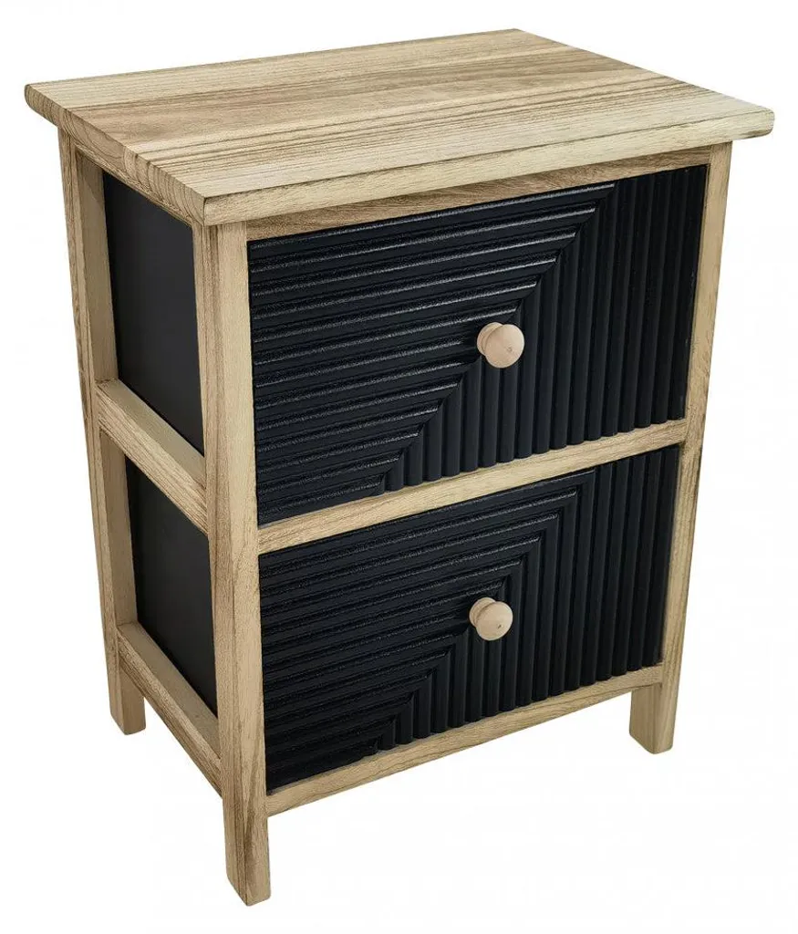 Meuble de rangement bicolore en bois 2 tiroirs fixes Artec 43.5cm haut