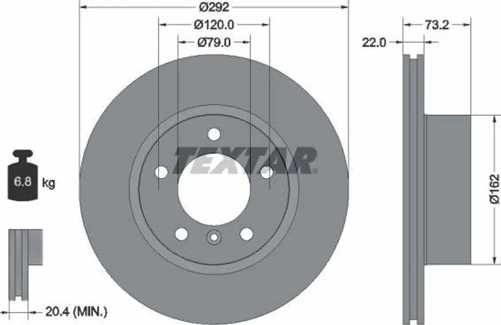 Disque de frein avant ventilé pour BMW E90 E82 E87 - Réf OE 34116764641