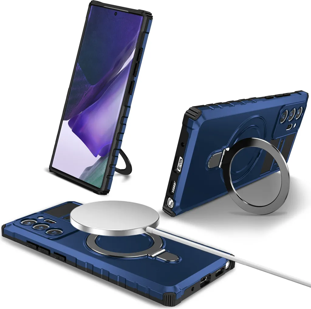 Cover Samsung Galaxy Note 20 Ultra 5G Blu MagSafe con Anello Magnetico