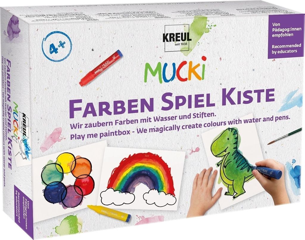 KREUL Aquarellmalstifte "MUCKI" Farben Spiel Kiste Set