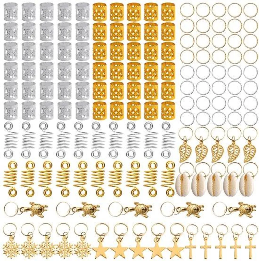 Accessoires cheveux pour tresses et dreadlocks lot de 150 bijoux mixtes