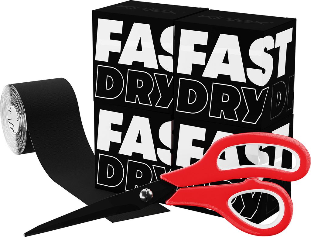 Kintex schnell trocknendes Kinesiologie Tape "FastDry" Schwarz