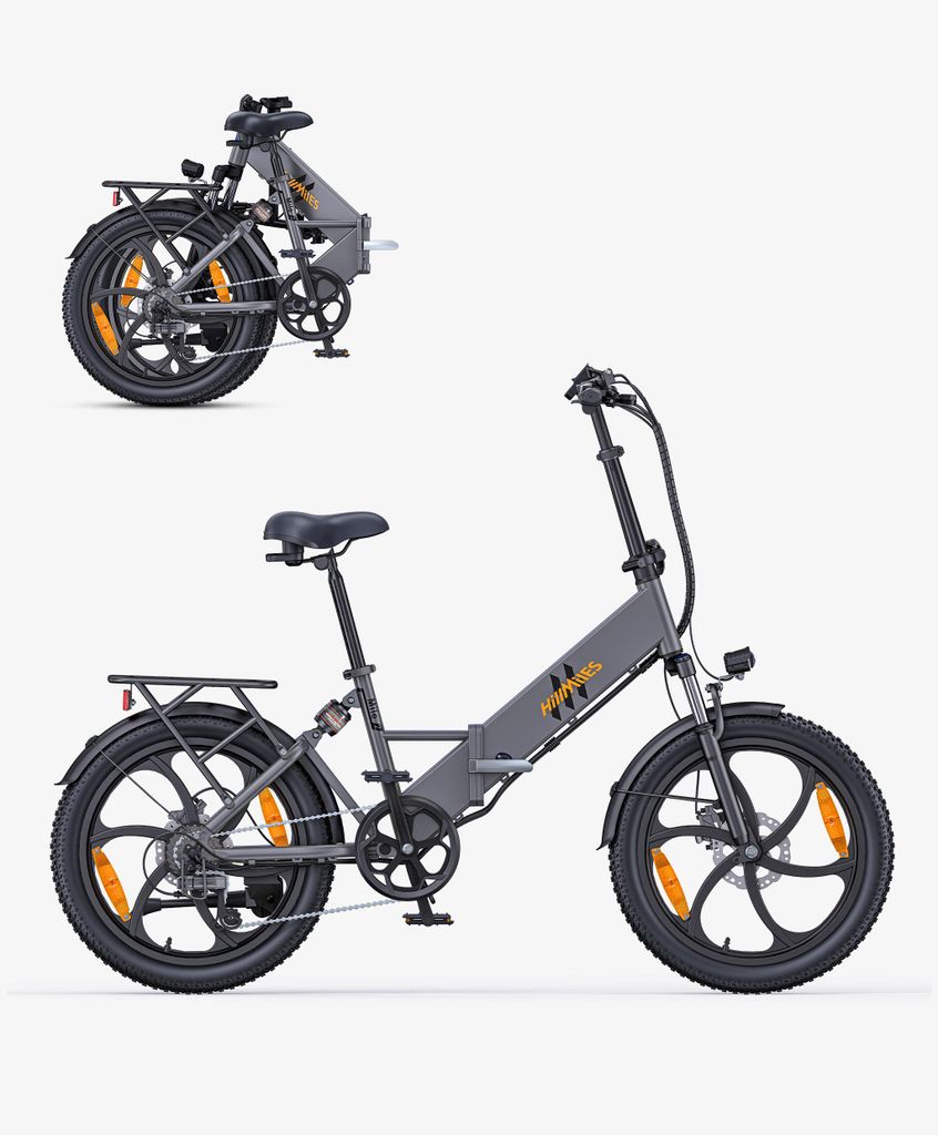 20" E-Bike 13Ah E-Klapprad,Pedelec,Elektrofahrrad City Pedelec Elektrofahrrad mit App, 25KM/H, für Erwachsene, Herren,Damen Grau