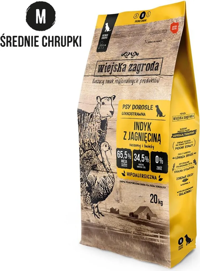 Dinde rurale et agneau 20kg - Solution digestion sensible et pelage terne