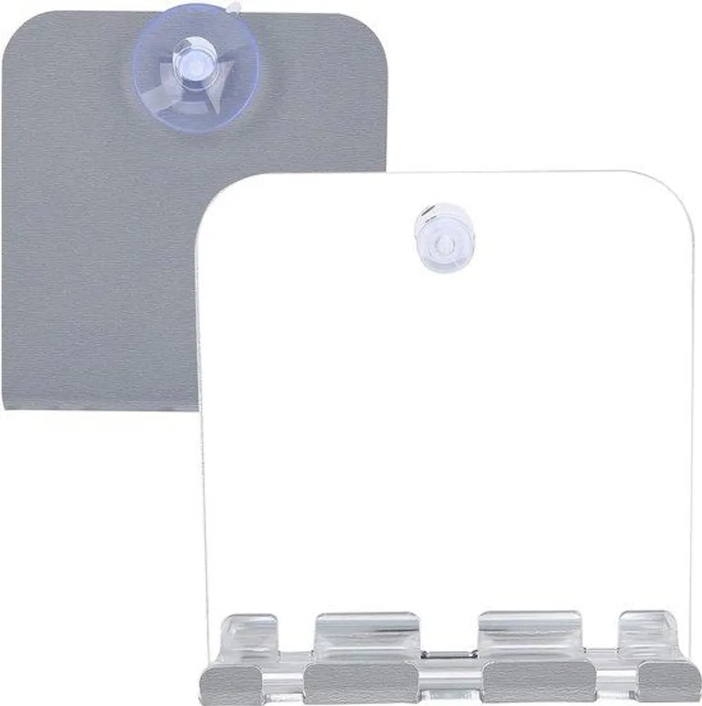 Miroir de salle de bains sans perçage blanc - Fixation facile par pinces