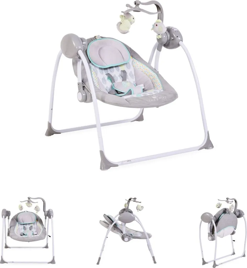 Balançoire bébé électrique Swing+ grise, mélodies et timer inclus