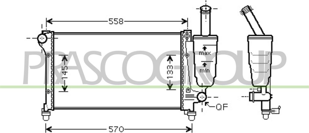 PRASCO FT122R009 Kühler Wasserkühler Motorkühler für FIAT PANDA (169)