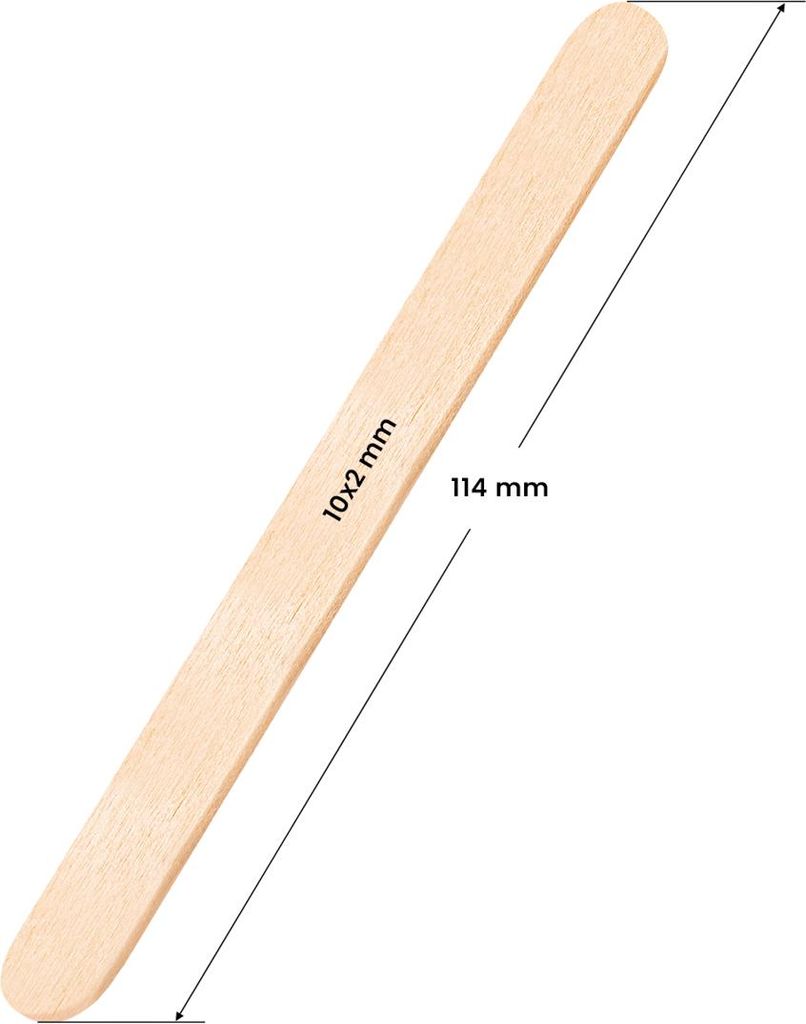 Dřevěná špachtle střední 114x10x2 mm - 100 ks Obrázek produktu 
