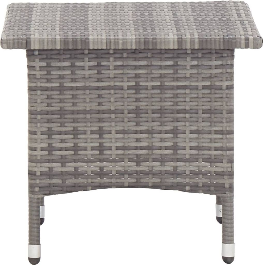 vidaXL Odkládací stolek šedý 50x50x47 cm z polyratanu Obrázek produktu 