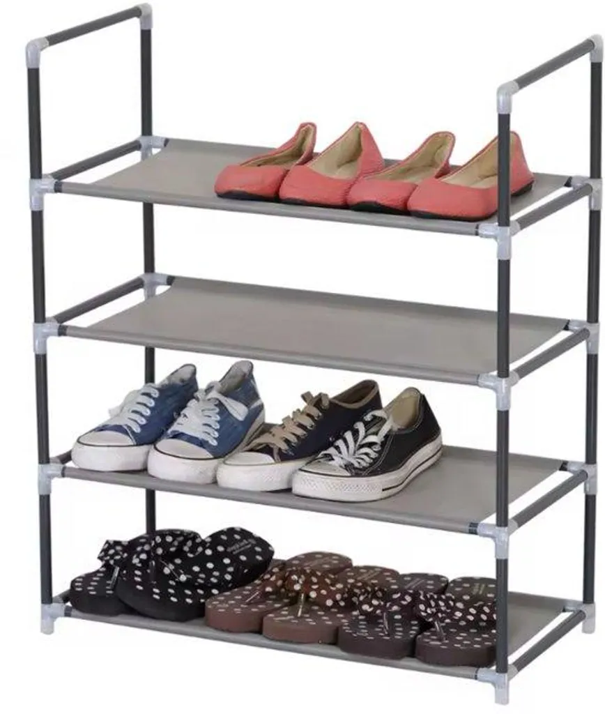 Rangement chaussures pour couloir étroit, étagère 4 niveaux 60cm