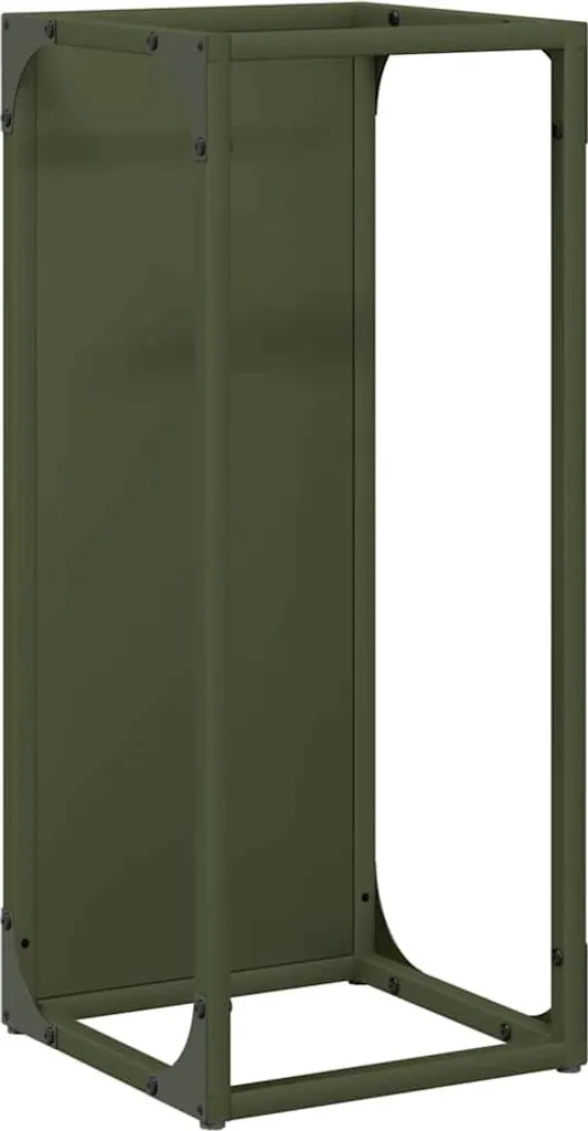 Supporto Legna vidaXL 25x25x60 cm Acciaio Verde Oliva | Robusto