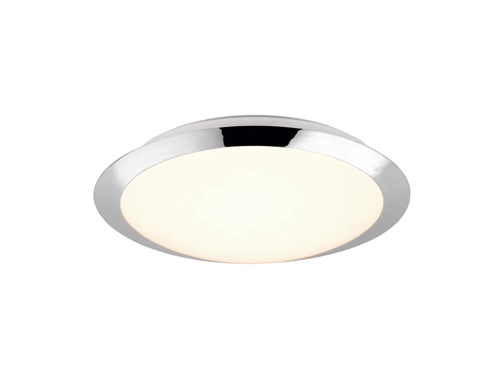 Plafoniera Tonda TRIO Umberto LED Argento 29cm IP44 per Soggiorno