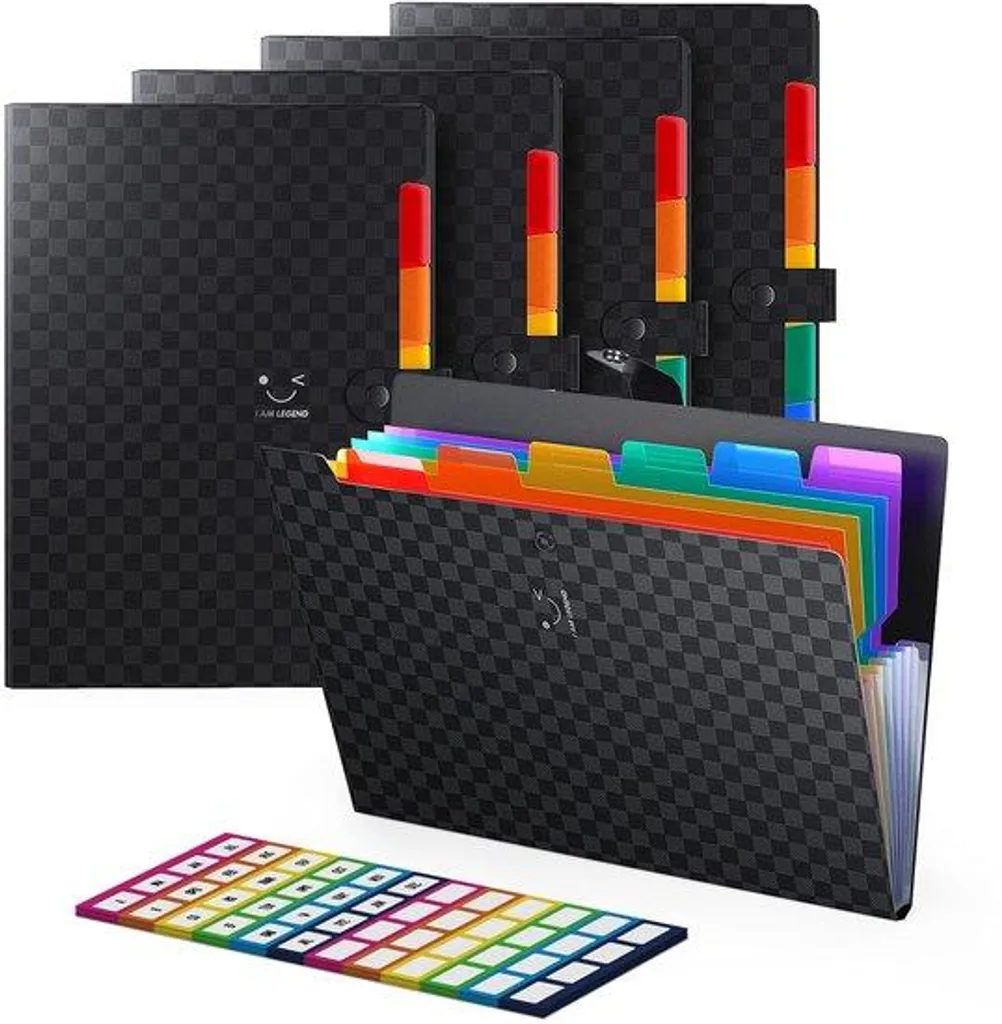 Classeur extensible à 5 compartiments et 7 rangées avec grille de tri