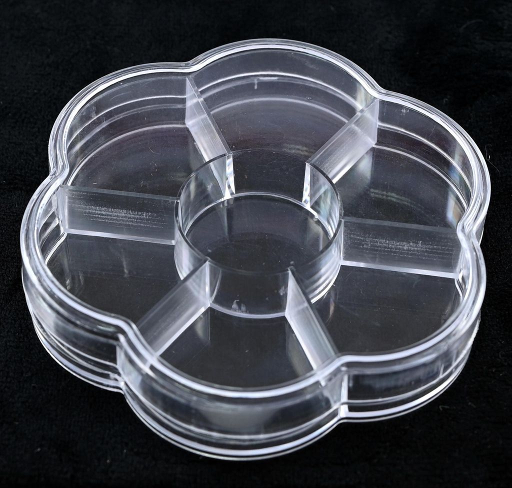 Sortierbox Rund 10cm - Kunststoff Organizer mit Fächern für Perlen & Schmuckzubehör