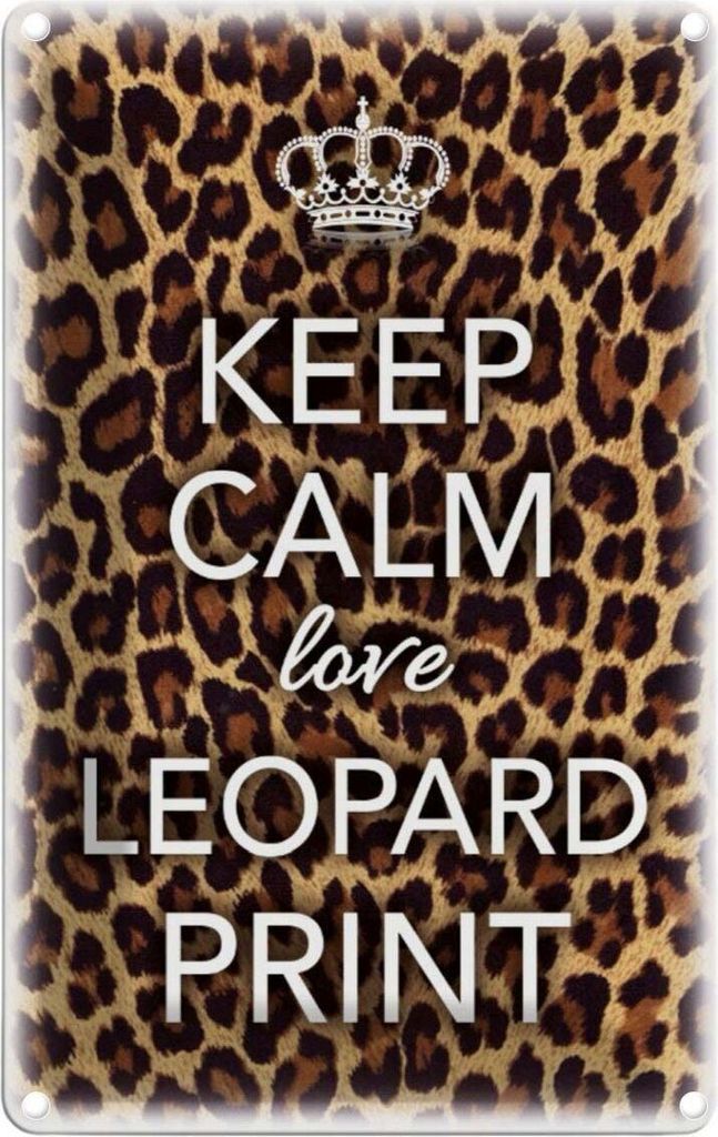 vianmo Blechschild 18x12 cm Keep Calm love leopard print Produktbild 