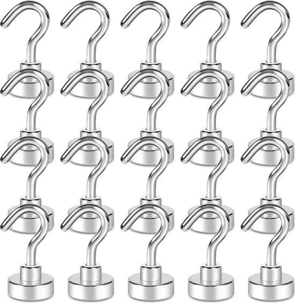 Crochets magnétiques puissants 10kg lot de 20 blancs sans perçage