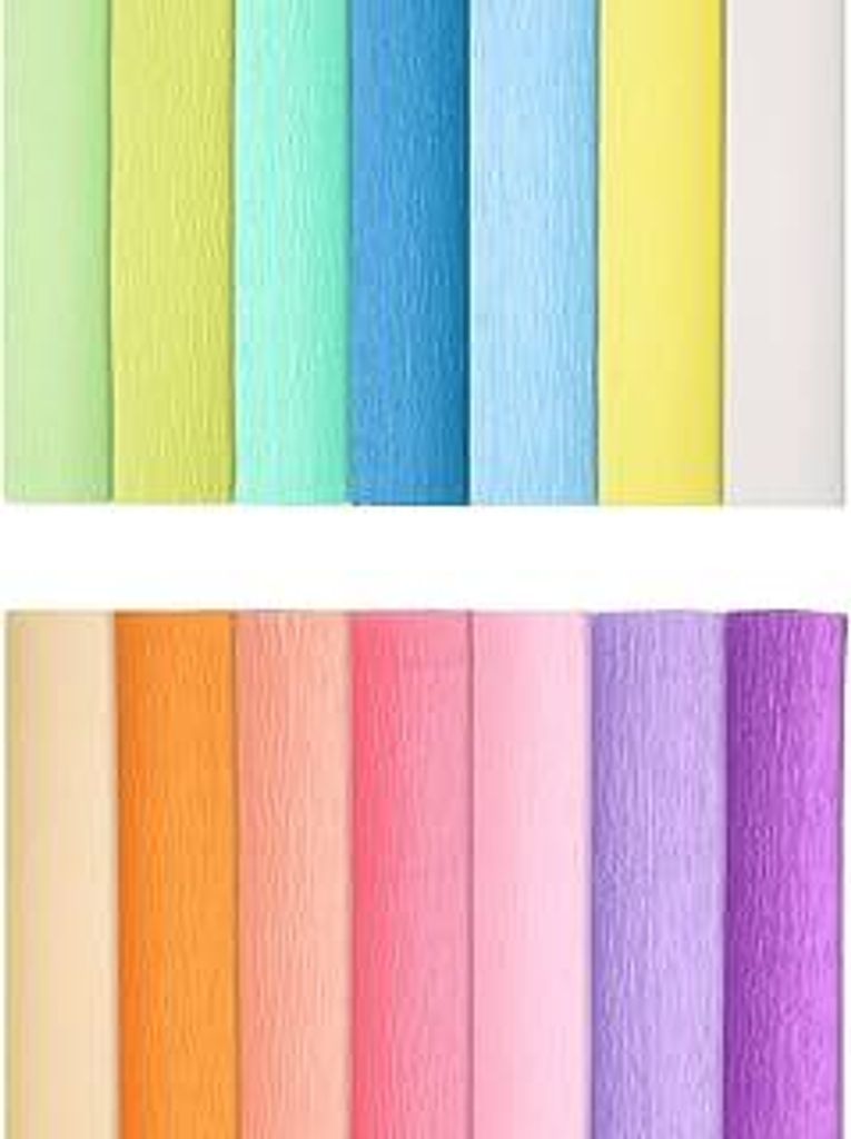 14 Farben Krepppapier 25x250cm krepppapier Bunt Zum Bunt Bänder Crepe Paper Schultüten-Ummantelung und Dekorative Party Streamer Blume DIY Kits f...