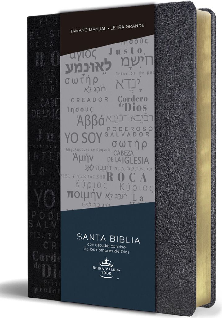 Biblia Rvr60 Letra Grande Tamaño Manual, Simil Piel Negro Con Nombres de Dios / Spanish Bible Rvr60 Handy Size Large Print Leathersoft Black with ...