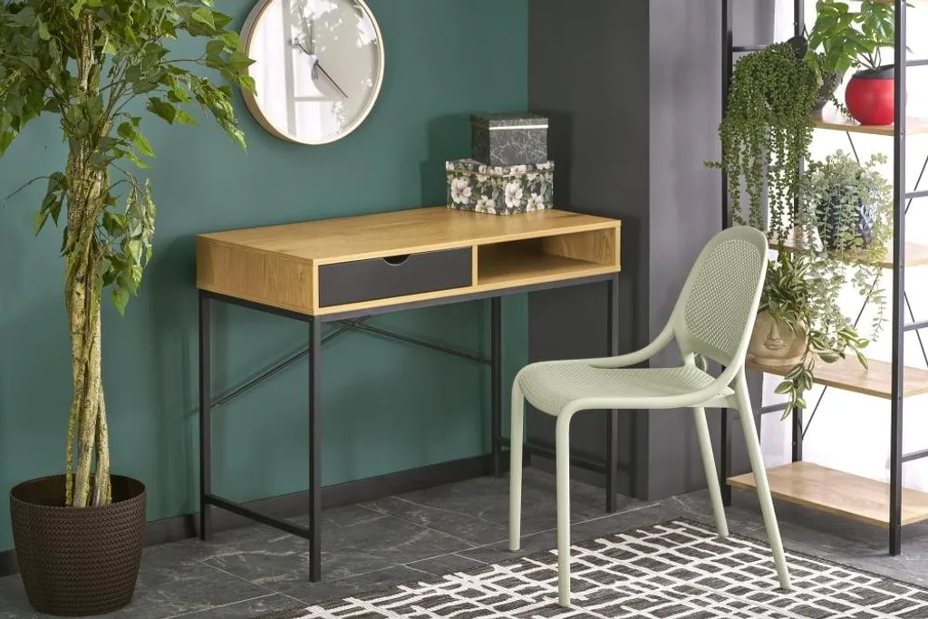 Bureau informatique B50 bicolore bois et noir au look contemporain chic