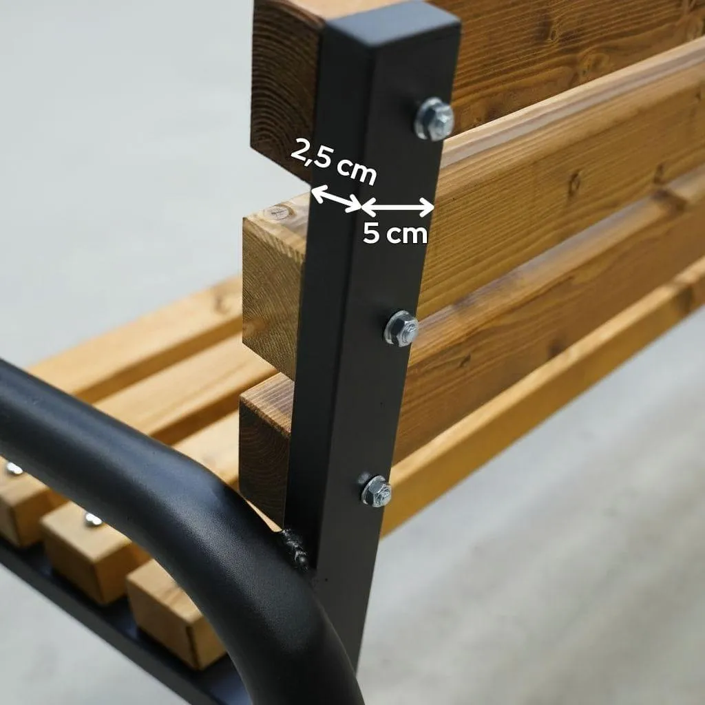 Banc extérieur durable 110 cm bois brun clair résistant aux intempéries - 3