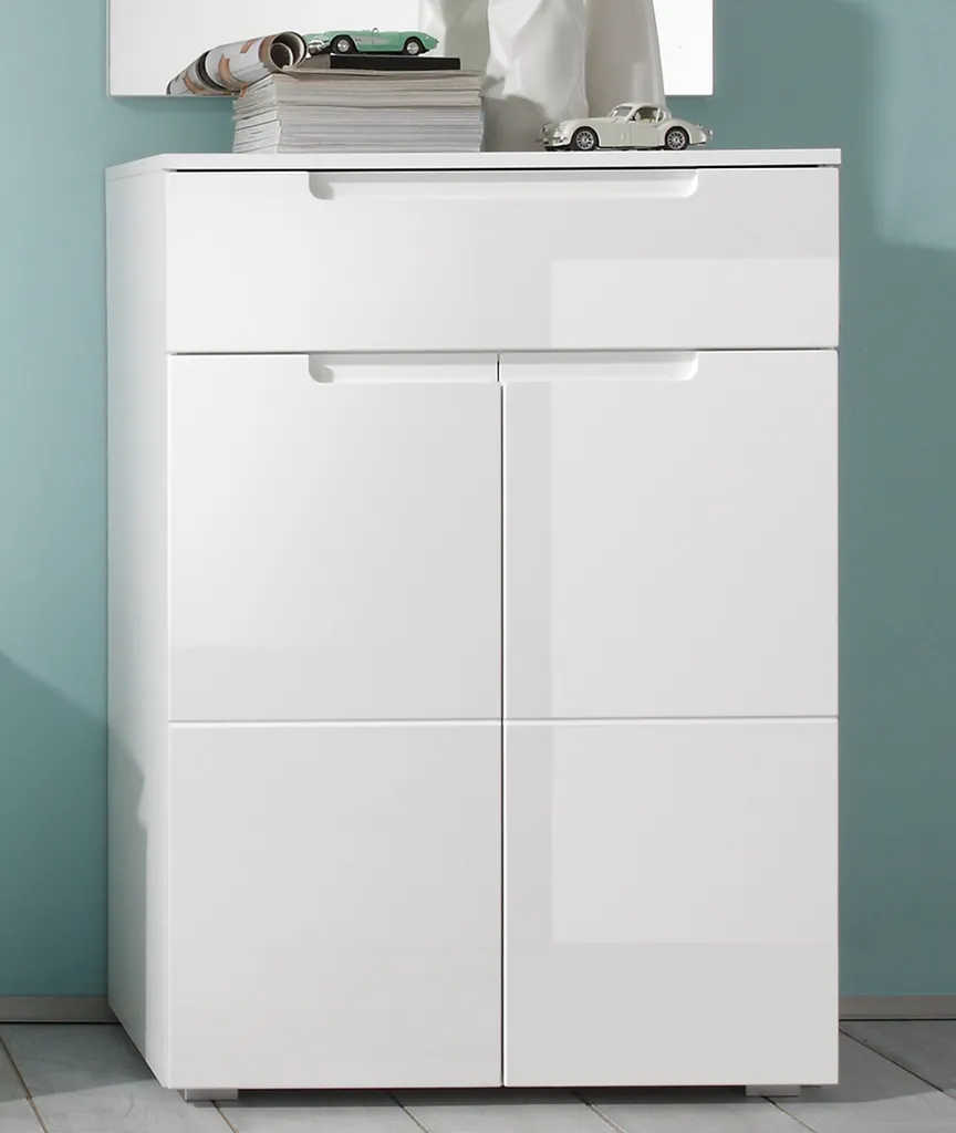 Meuble chaussures entrée Suzette blanc 70x101x40cm gain de place