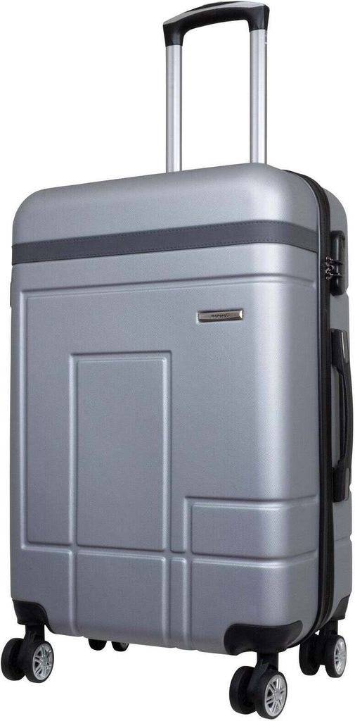 Reisekoffer mittelgroß Genf 60L Hartschale Trolley ABS silber