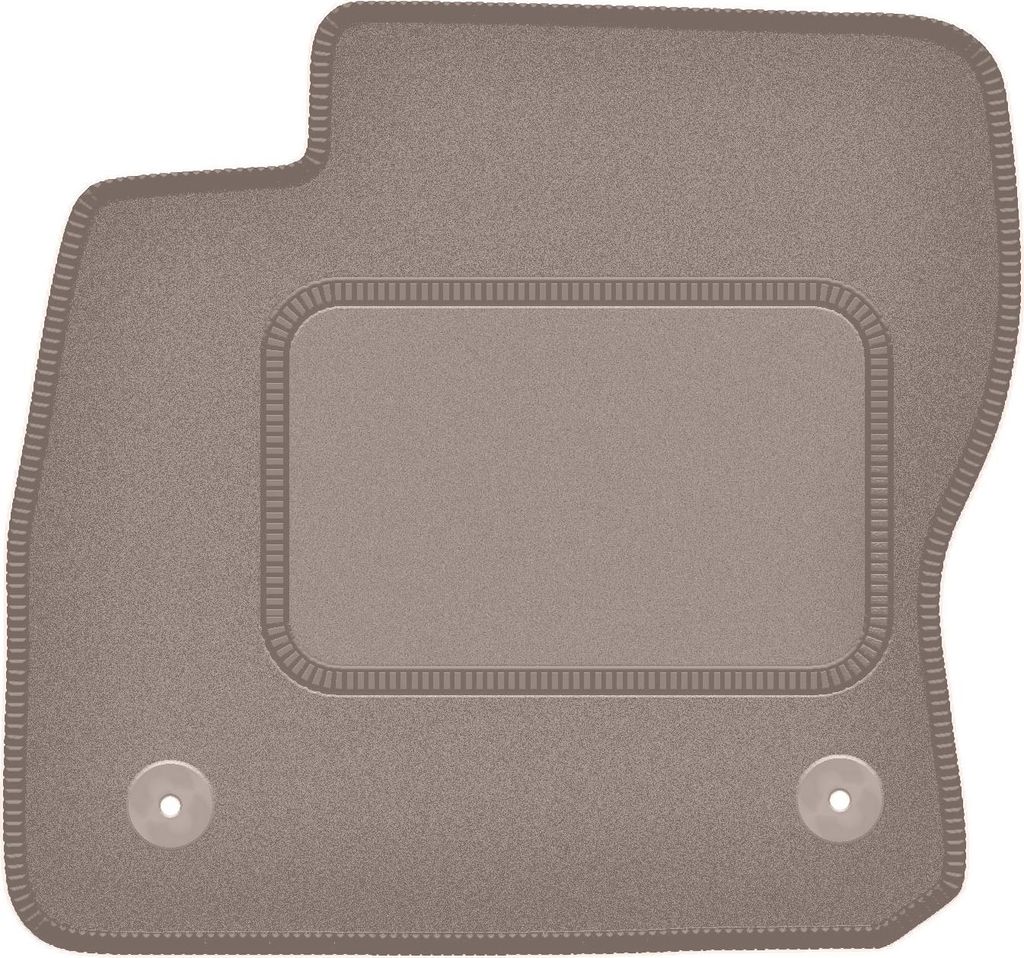 Fahrerfußmatte Velours beige passend für Ford Focus MK3 USA (2010-2019, Limousine, Kombi) – mit Befestigungen – passgenau