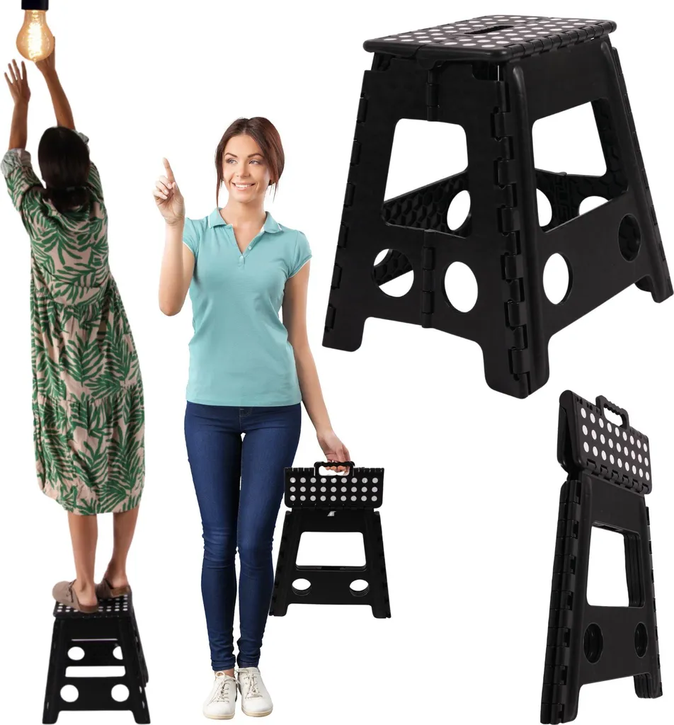 Chaise pliante d'appoint compacte avec pieds antidérapants de 39 cm - 3