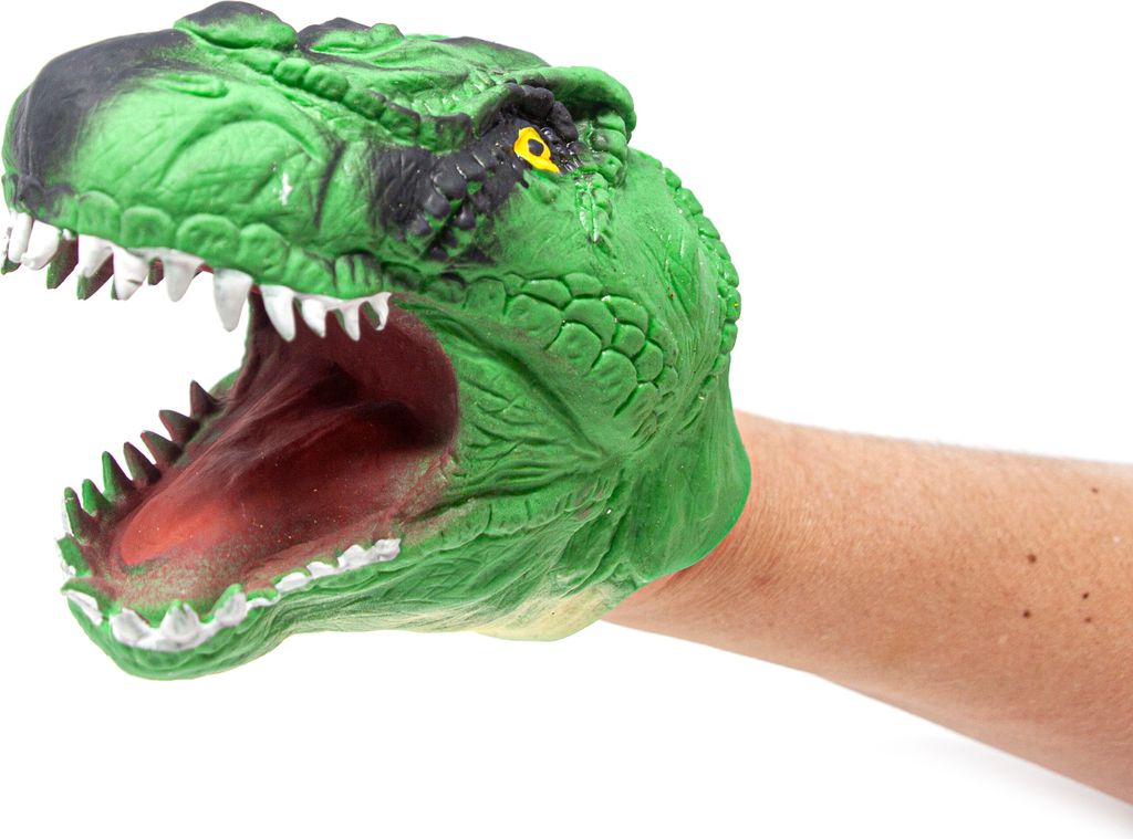 PVC Handpuppe Dinosaurier grün