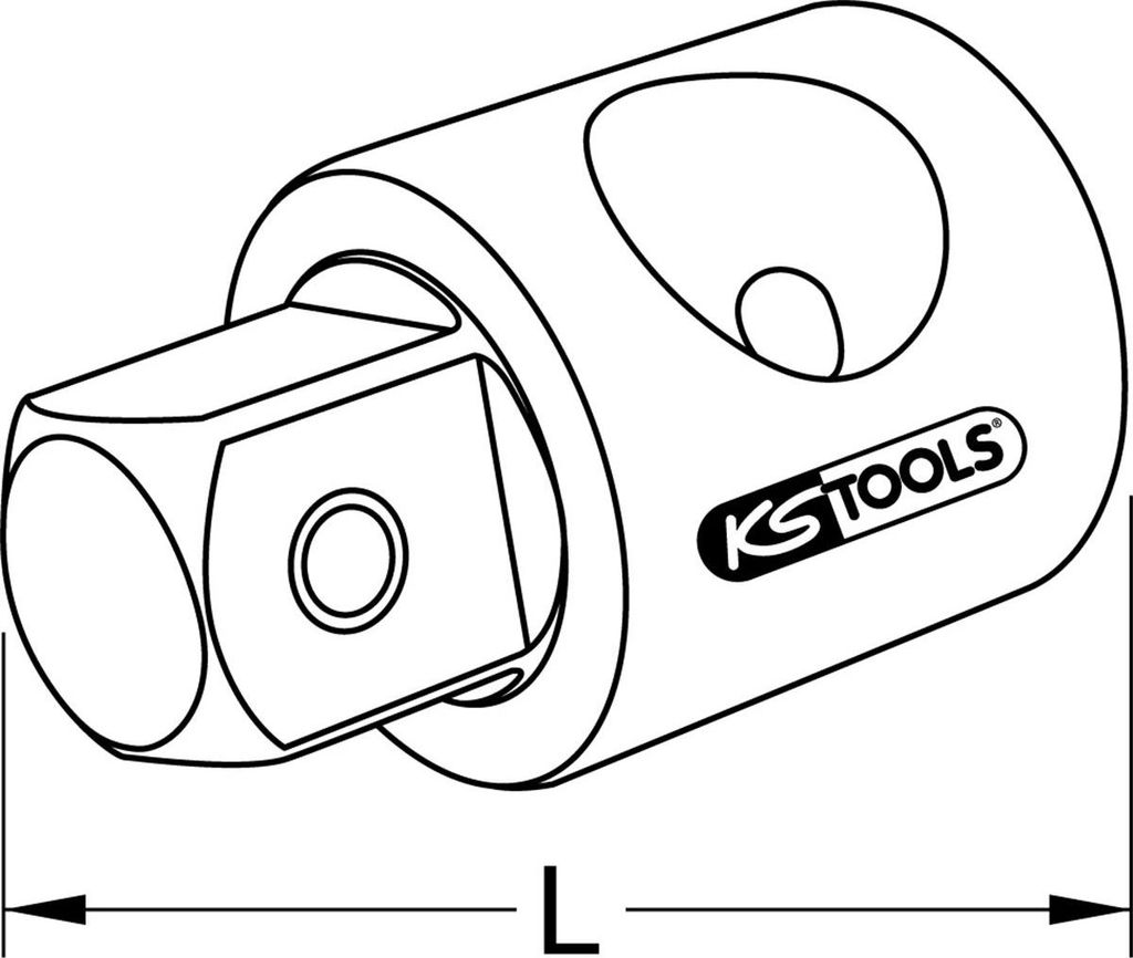 KS Tools 1/2 CHROMEplus Gleitstück/Vergrößerungsadapter, 3/8F x1/2M