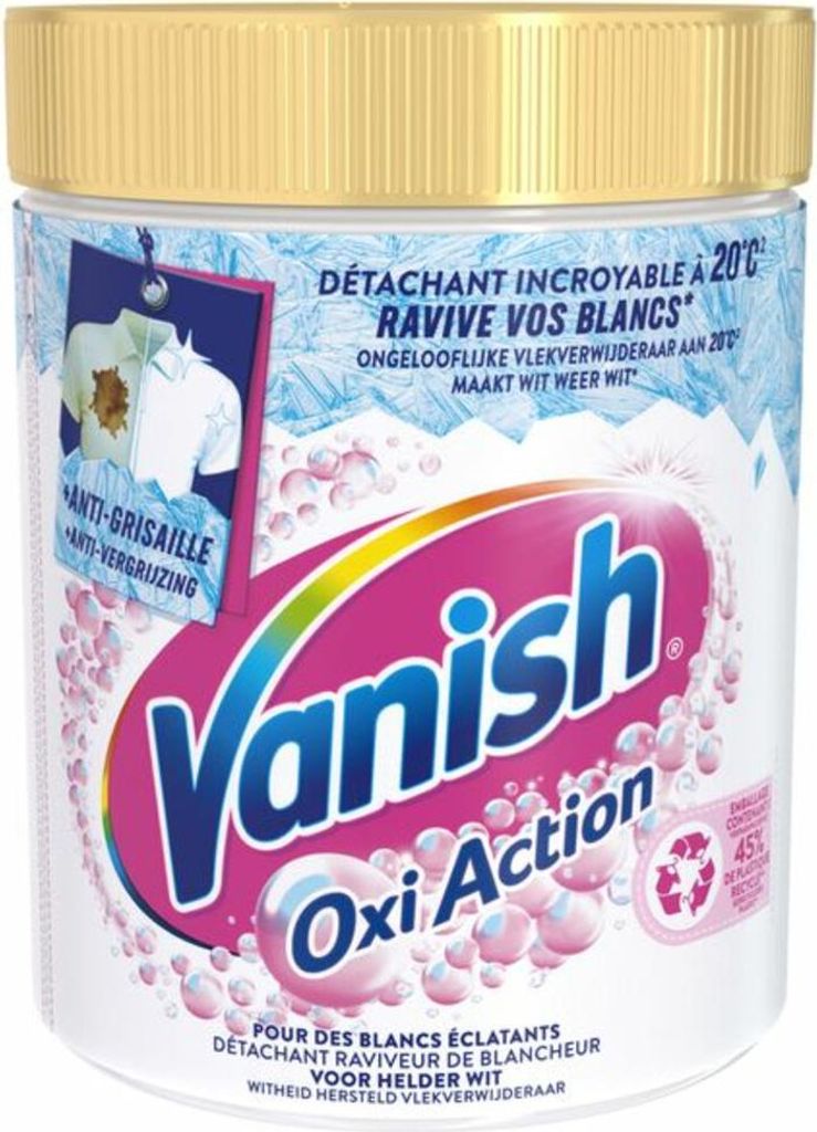 Vanish – Fleckenentferner – Oxi Action Whitening Booster – Für weiße Wäsche – Pulver – 940 g - 1 Stück