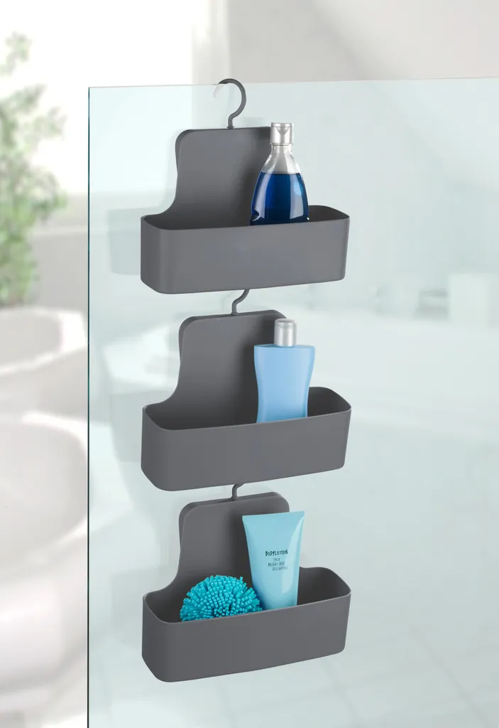 Caddy de douche Barcelona Anthrazit sans perçage pour gagner de la place - 5